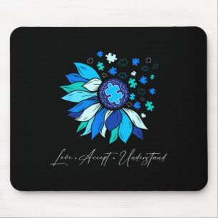 Autism awareness accept understand love sunflower mouse pad