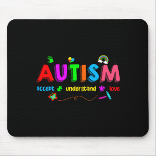 Autism awareness accept understand teacher men mouse pad