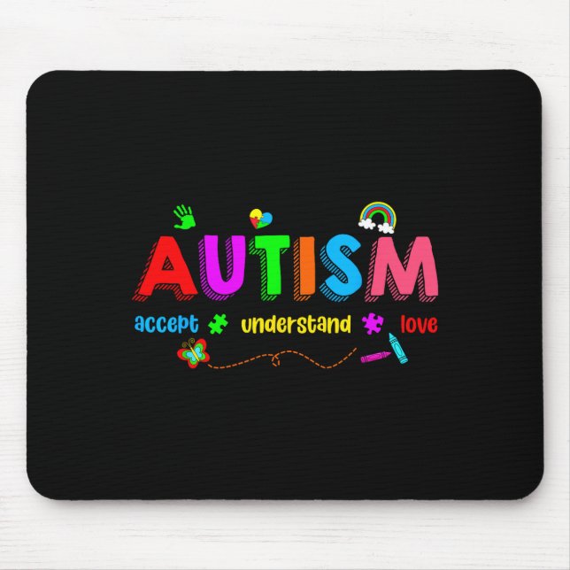 Autism awareness accept understand teacher men mouse pad (Front)