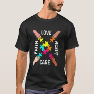 Autism Awareness Acceptance Colourful Puzzle Pi T-Shirt