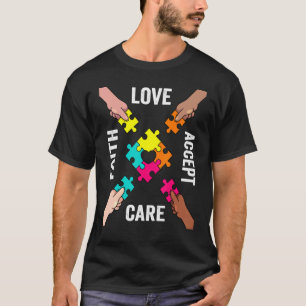 Autism Awareness   Acceptance Colourful Puzzle Pie T-Shirt