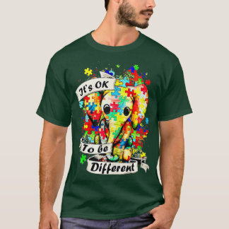 Autism Awareness Acceptance Elephant Its Ok To Be  T-Shirt