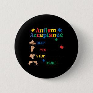 Autism Awareness Acceptance Hand Neurodiversity 6 Cm Round Badge