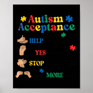 Autism Awareness Acceptance Hand Neurodiversity Poster