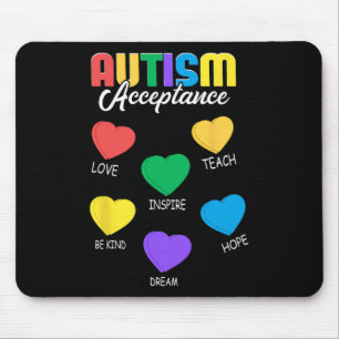 Autism Awareness Acceptance Heart Men Women Mouse Pad