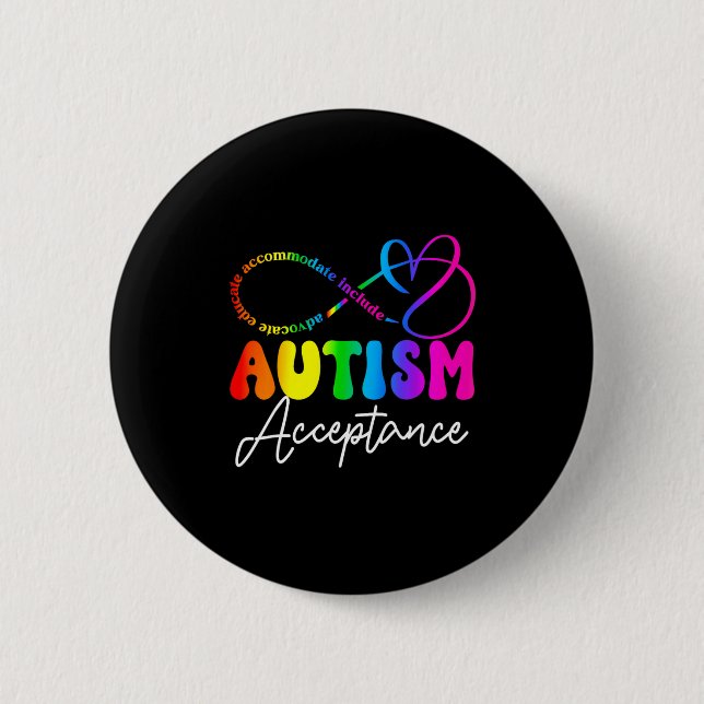 Autism Awareness Acceptance Infinity Symbol Advoca 6 Cm Round Badge (Front)