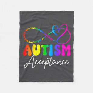 Autism Awareness Acceptance Infinity Symbol Advoca Fleece Blanket