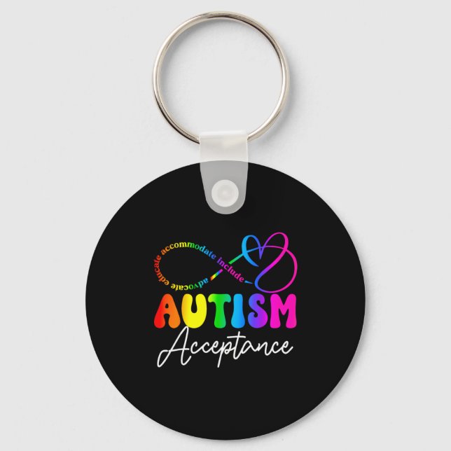Autism Awareness Acceptance Infinity Symbol Advoca Key Ring (Front)