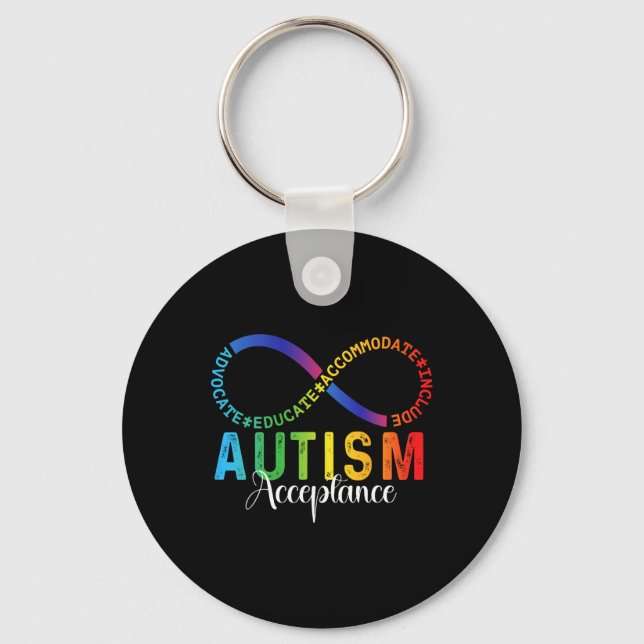Autism Awareness Acceptance Infinity Symbol Advoca Key Ring (Front)