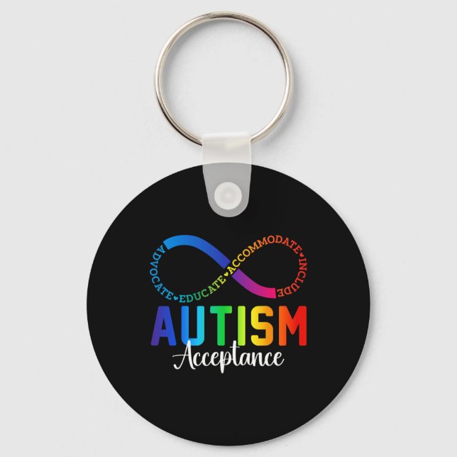 Autism Awareness Acceptance Infinity Symbol Advoca Key Ring (Front)