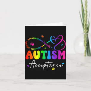 Autism awareness acceptance infinity symbol card