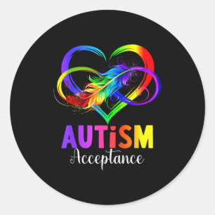Autism awareness acceptance infinity symbol classic round sticker