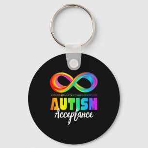 Autism awareness acceptance infinity symbol key ring