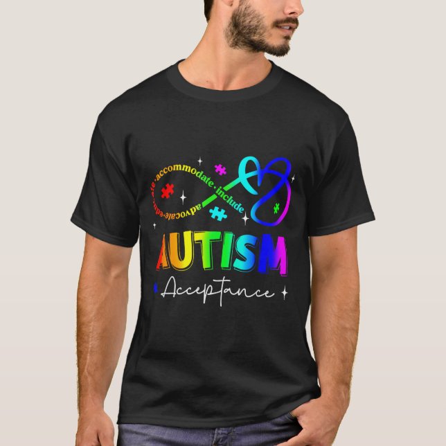 Autism Awareness Acceptance Infinity Symbol Men T-Shirt (Front)
