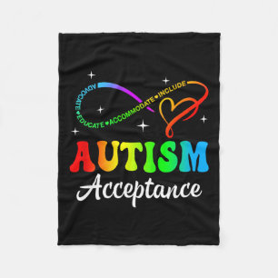 Autism Awareness Acceptance Infinity Symbol Men Wo Fleece Blanket