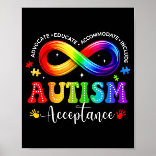 Autism awareness acceptance infinity symbol poster