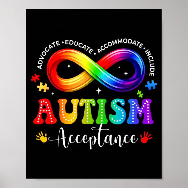 Autism awareness acceptance infinity symbol poster (Front)