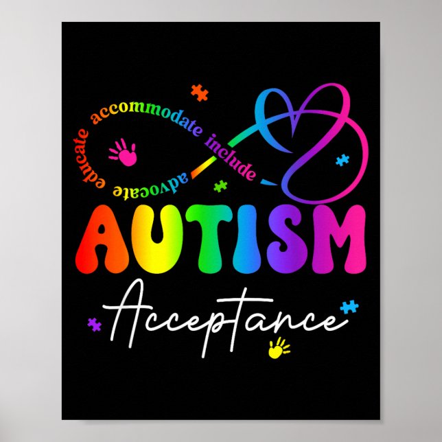 Autism awareness acceptance infinity symbol poster (Front)