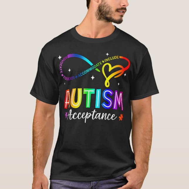 Autism Awareness Acceptance Infinity Symbol T-Shirt (Front)