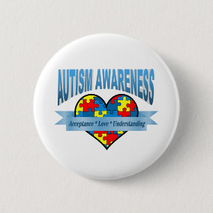 Autism Awareness Acceptance Love Understanding 6 Cm Round Badge