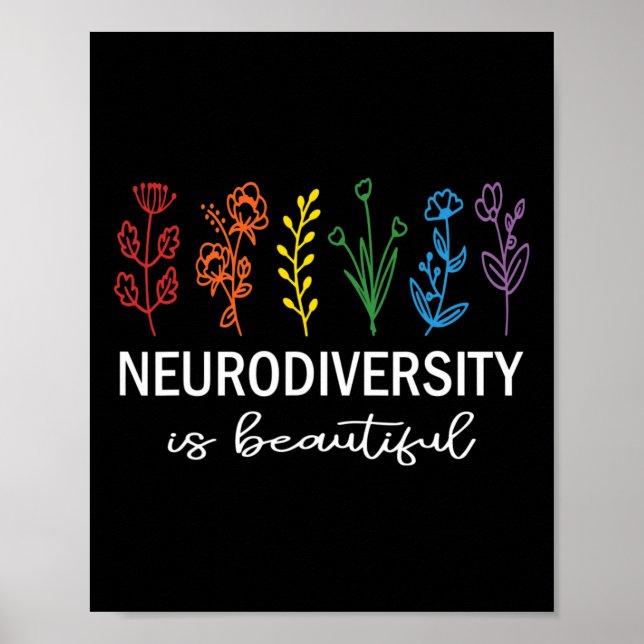 Autism Awareness Acceptance Neurodiversity Is Beau Poster (Front)