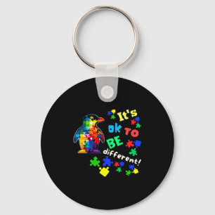 Autism Awareness Acceptance Penguin Its Ok To Be D Key Ring