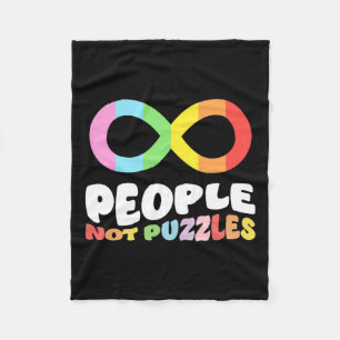 Autism Awareness Acceptance People Not Puzzles Wom Fleece Blanket