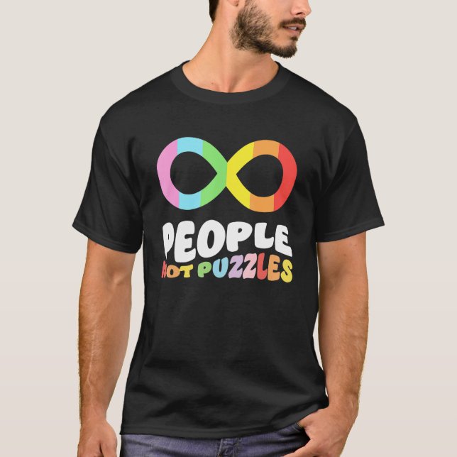 Autism Awareness Acceptance People Not Puzzles Wom T-Shirt (Front)