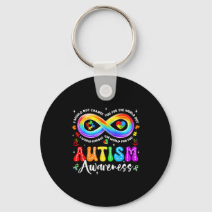 Autism Awareness Acceptance Rainbow Infinity Symbo Key Ring
