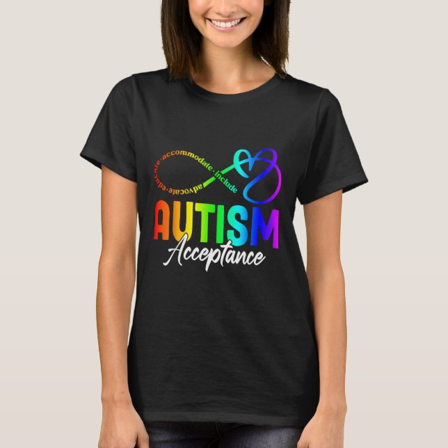 Autism Awareness Acceptance Shirt Infinity Symbol  (Front)