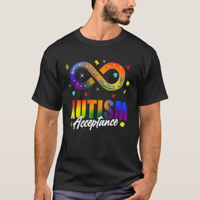 Autism Awareness Acceptance Shirt Infinity Symbol  (Front)