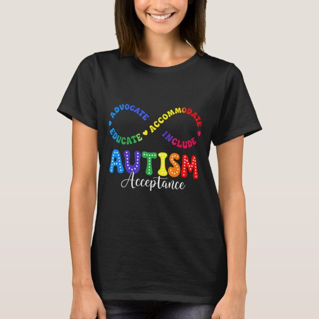 Autism Awareness Acceptance Shirt Infinity Symbol (Front)