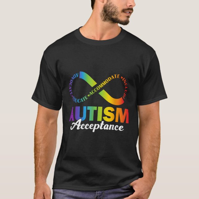 Autism Awareness Acceptance Shirt Infinity Symbol  (Front)