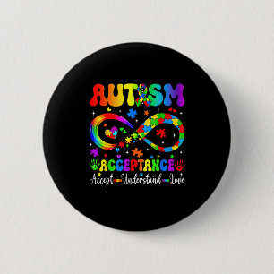 Autism Awareness Acceptance Shirt Infinity Symbol 6 Cm Round Badge