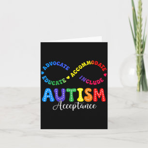 Autism Awareness Acceptance Shirt Infinity Symbol Card