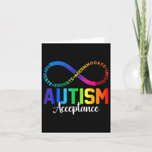 Autism Awareness Acceptance Shirt Infinity Symbol  Card