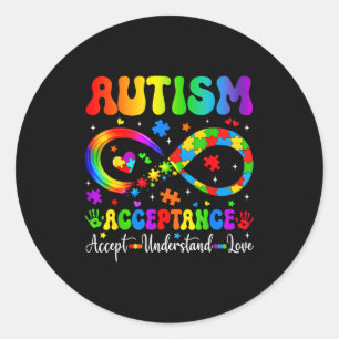 Autism Awareness Acceptance Shirt Infinity Symbol Classic Round Sticker