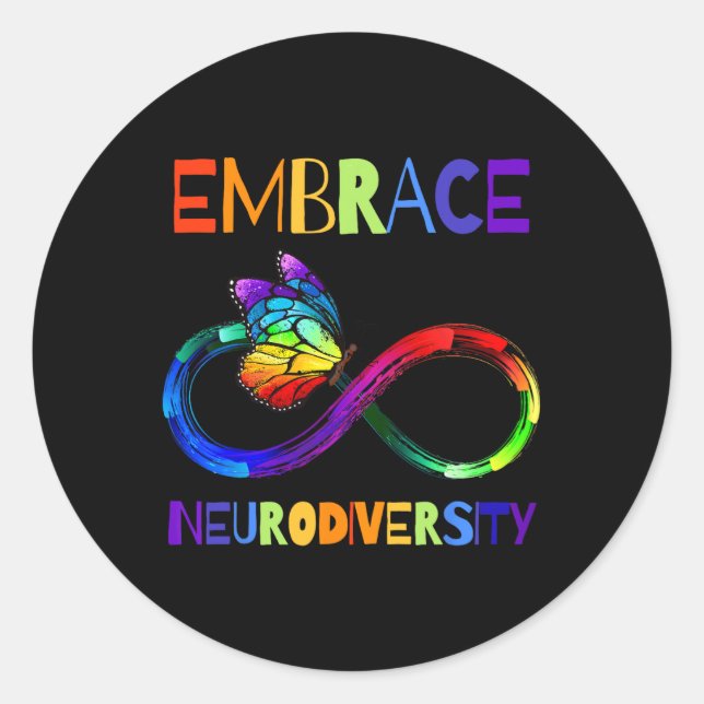 Autism Awareness Acceptance Shirt Infinity Symbol  Classic Round Sticker (Front)