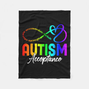 Autism Awareness Acceptance Shirt Infinity Symbol  Fleece Blanket