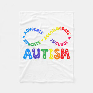 Autism Awareness Acceptance Shirt Infinity Symbol Fleece Blanket