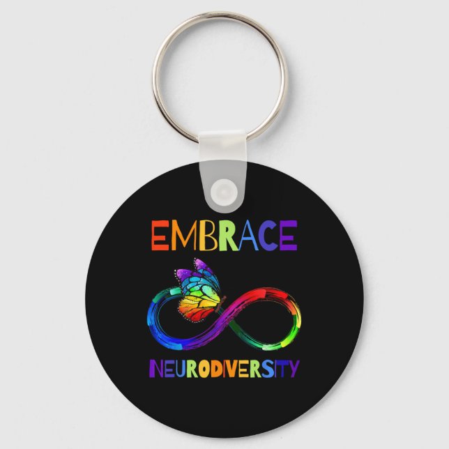 Autism Awareness Acceptance Shirt Infinity Symbol  Key Ring (Front)