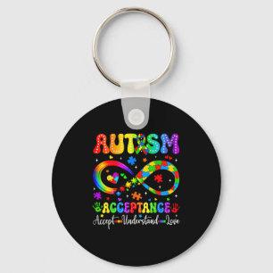 Autism Awareness Acceptance Shirt Infinity Symbol Key Ring
