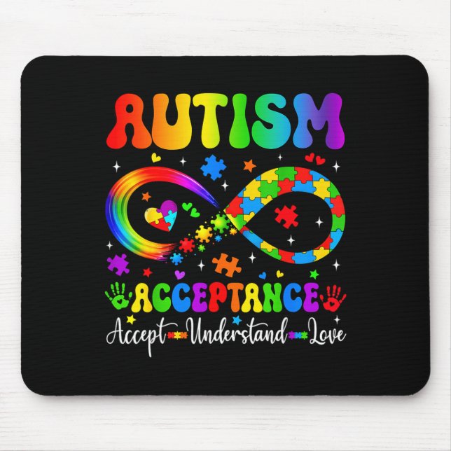 Autism Awareness Acceptance Shirt Infinity Symbol  Mouse Pad (Front)