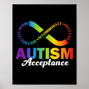 Autism Awareness Acceptance Shirt Infinity Symbol  Poster
