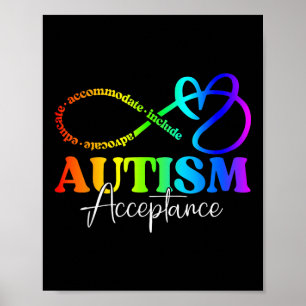 Autism Awareness Acceptance Shirt Infinity Symbol Poster