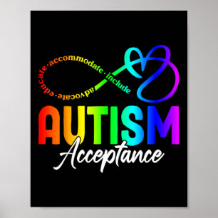 Autism Awareness Acceptance Shirt Infinity Symbol Poster