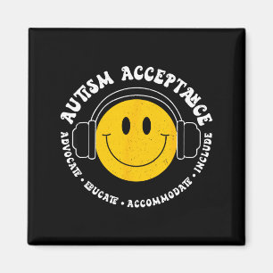Autism Awareness Acceptance Smile Face Funny Kids Magnet