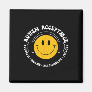 Autism Awareness Acceptance Smile Face Funny Kids Magnet