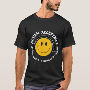Autism Awareness Acceptance Smile Face Funny Kids  T-Shirt