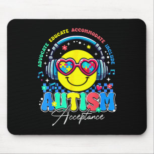Autism Awareness Acceptance Smile Face Sped Teache Mouse Pad